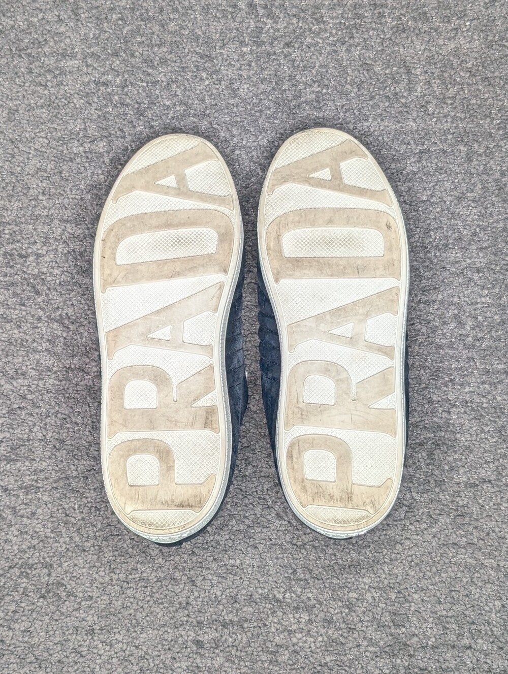 Prada Quilted Suede Lace-Up Sneaker Navy Blue Women's 7 - Picture 11 of 12